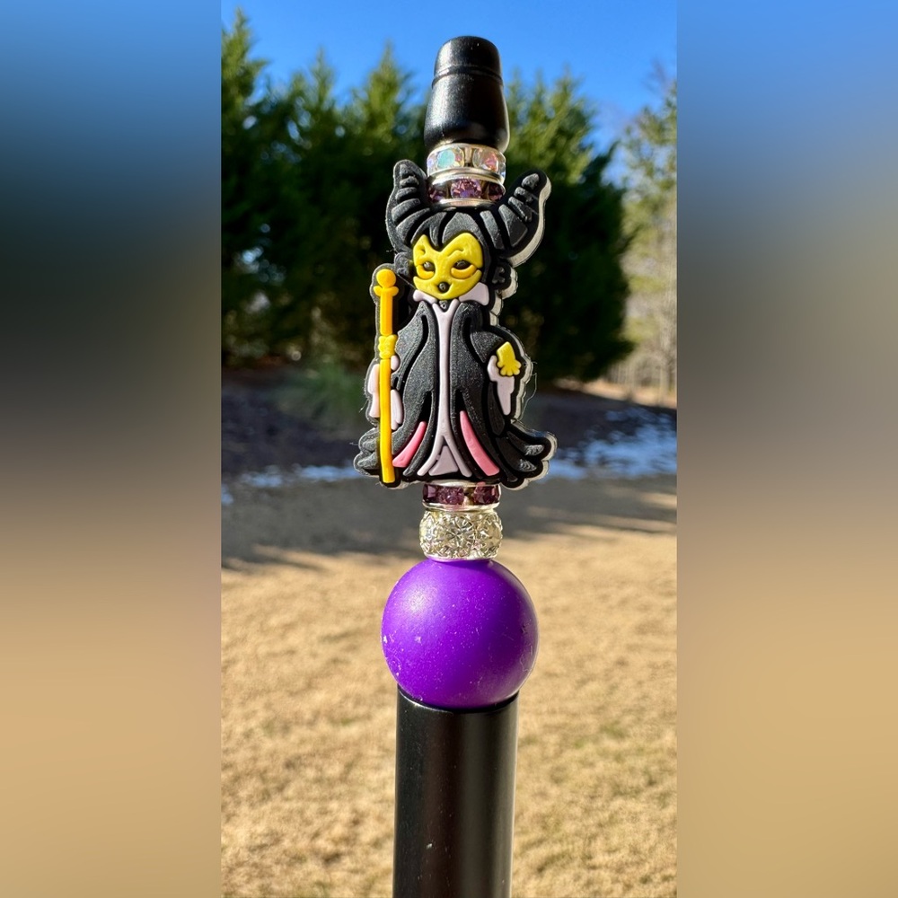 Disney Maleficent Inspired Handcrafted Beaded & Rhinestone Pen Sleeping Beauty